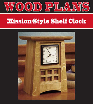 Mission style Shelf Clock Woodworking Plan